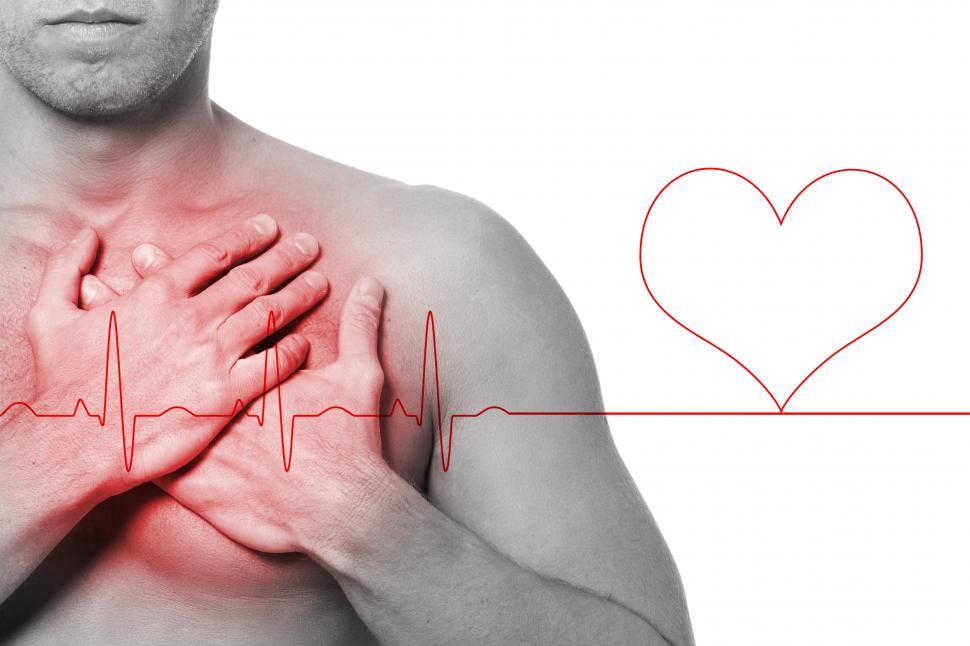 Free Image of Man suffering with chest pain - heart attack 