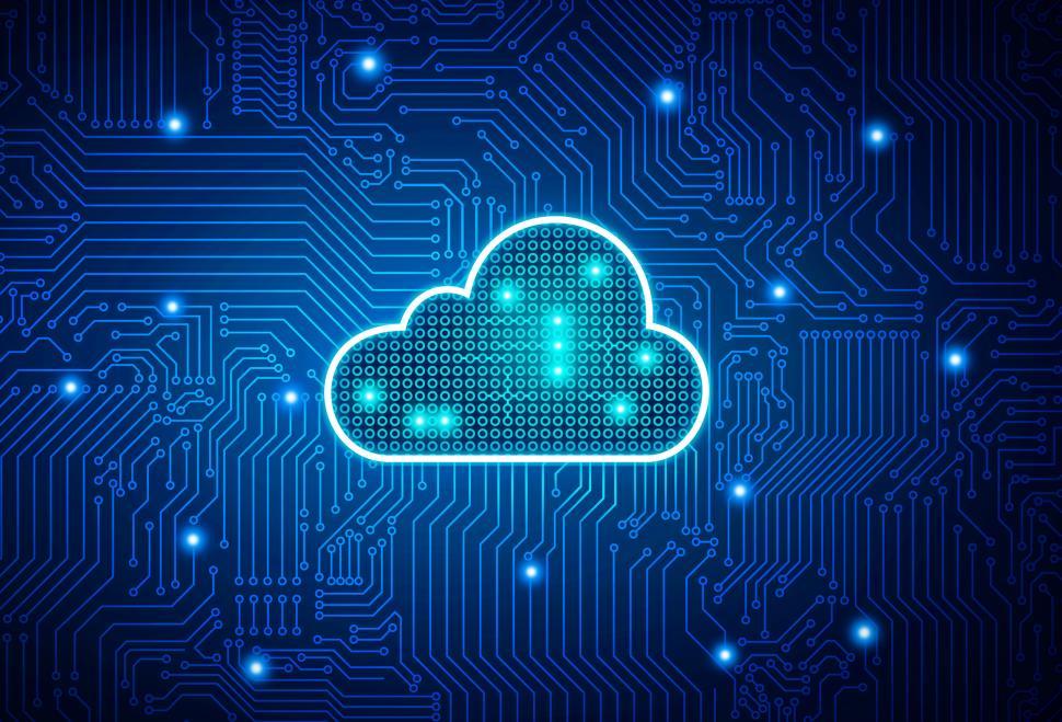 Free Image of Cloud Computing - Digital Cloud on Circuit Board 
