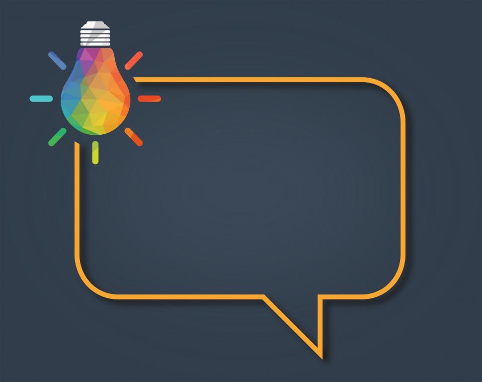 Free Image of Express Your Ideas - Concept with Lightbulb and Speech Bubble 
