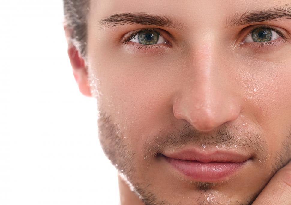 Free Image of Close up of handsome guy on a white background 