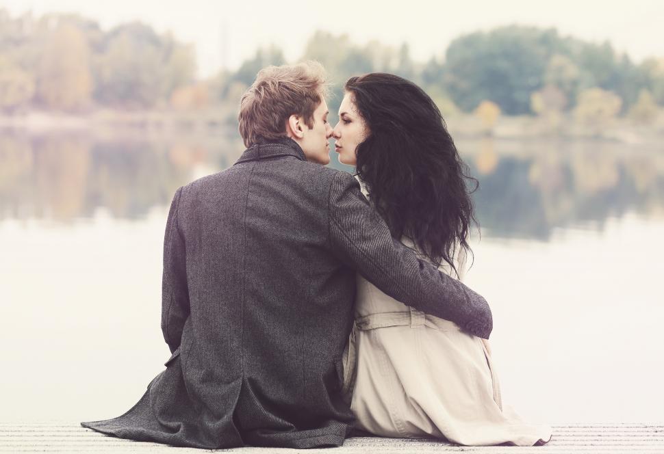 Free Image of Cute couple having a romantic moment 