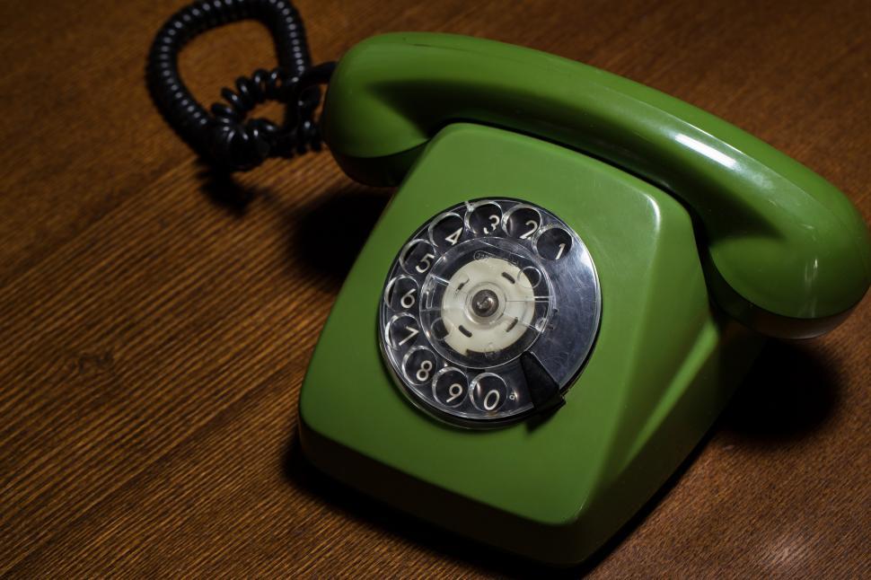 Free Image of Green Retro rotary phone 