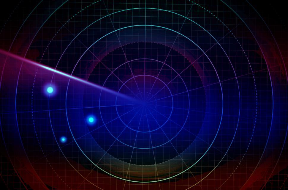 Free Image of Bright Radar Display - Traces on Target  - GPS - Tracking Flight 
