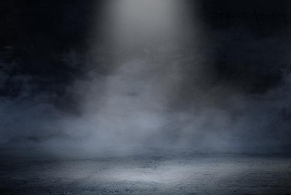 Free Image of Dark Room with Spotlight and Concrete Floor - Smoky Background 