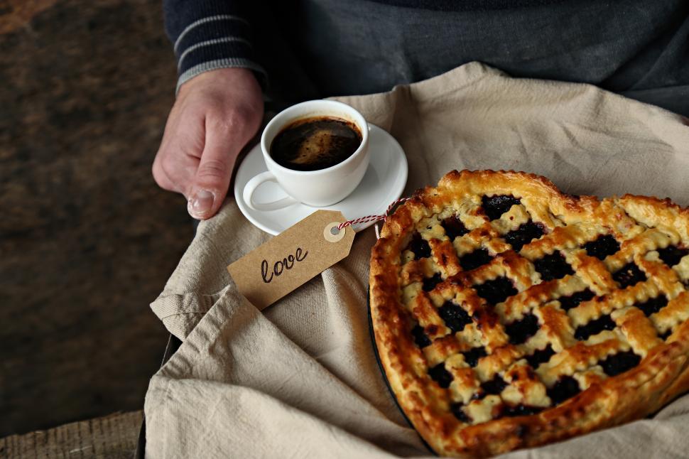 Free Image of Heart shaped pie for breakfast 