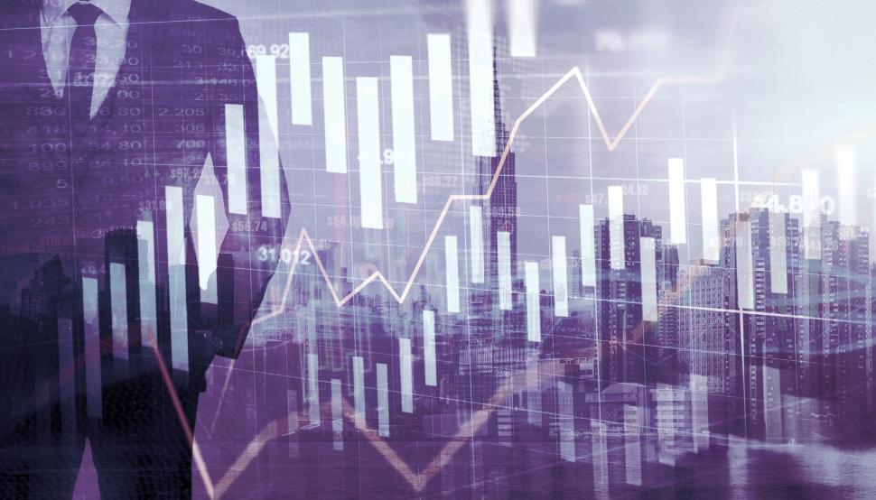 Free Image of Double Exposure of Financial Chart Over Businessman - Finance Co 