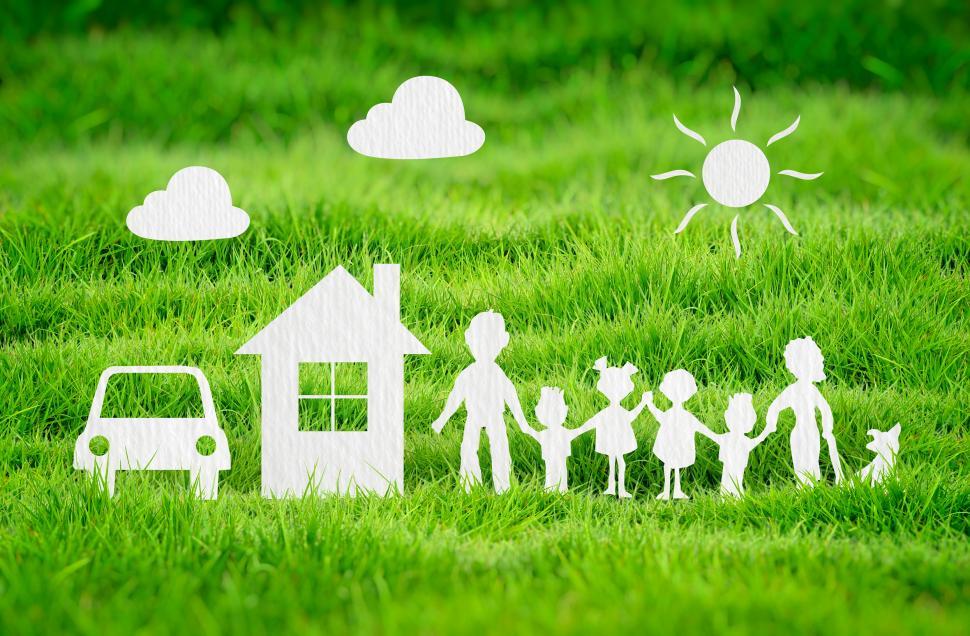 Free Image of Family Holding Hands - Family Concept - Home - Silhouettes 