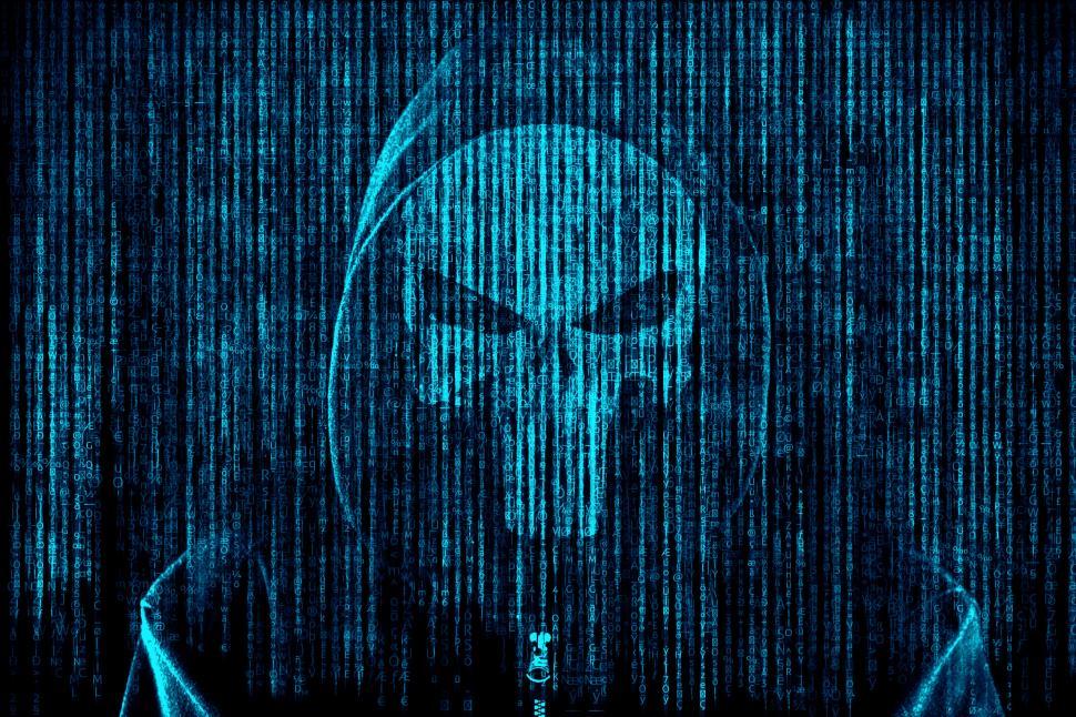 Free Image of Anonymous Computer Hacker over Computer Code - Cyber Crime 