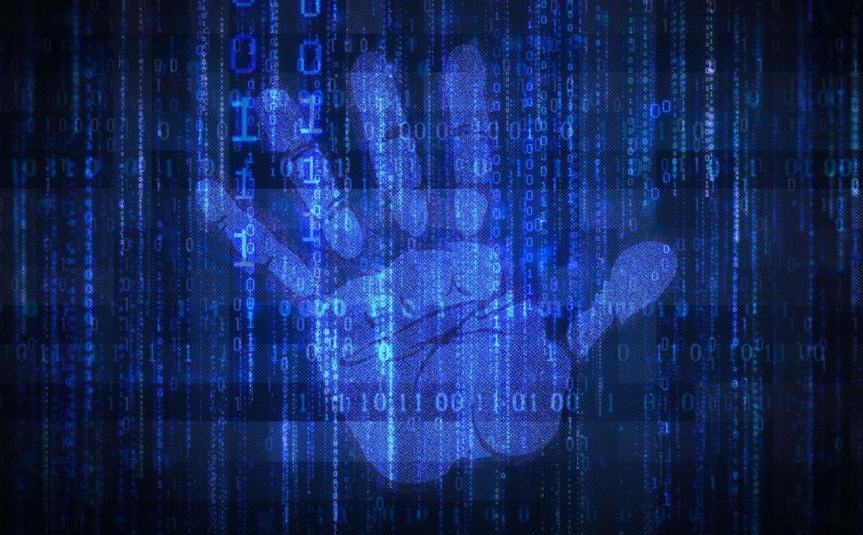 Free Image of Data Loss Concept - Open Supplicating Hand over Binary Code 