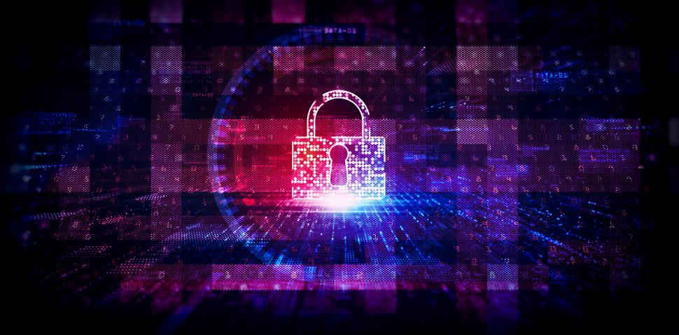 Free Image of Digital Padlock on Technology Background - Web Security 