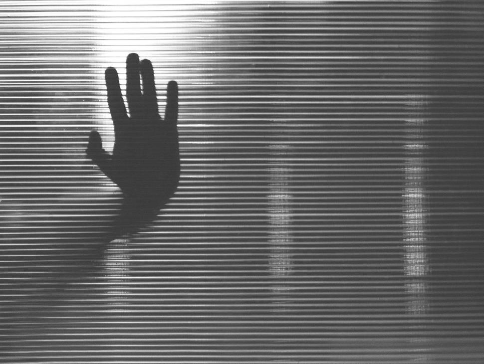 Free Image of Crying for Help - Terror - Hand Silhouette on Glass 