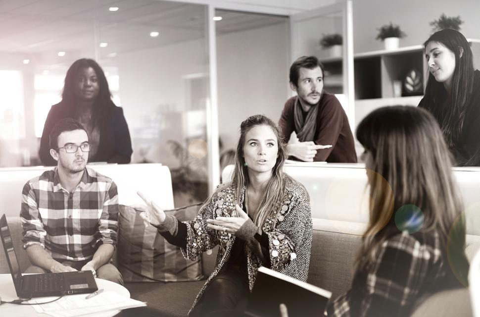 Free Image of Informal Business Meeting - People at Workplace Discussing Busin 