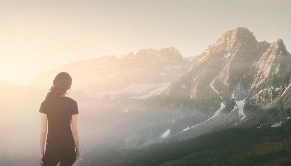 Free Image of Hiker High in the Mountains - Great Outdoors - Adventure 