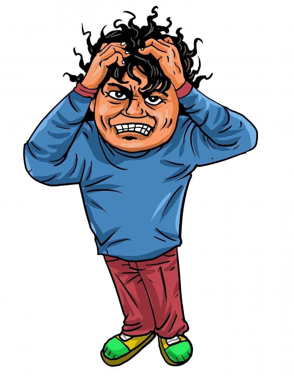 Free Image of Stressed man pulling his hair 