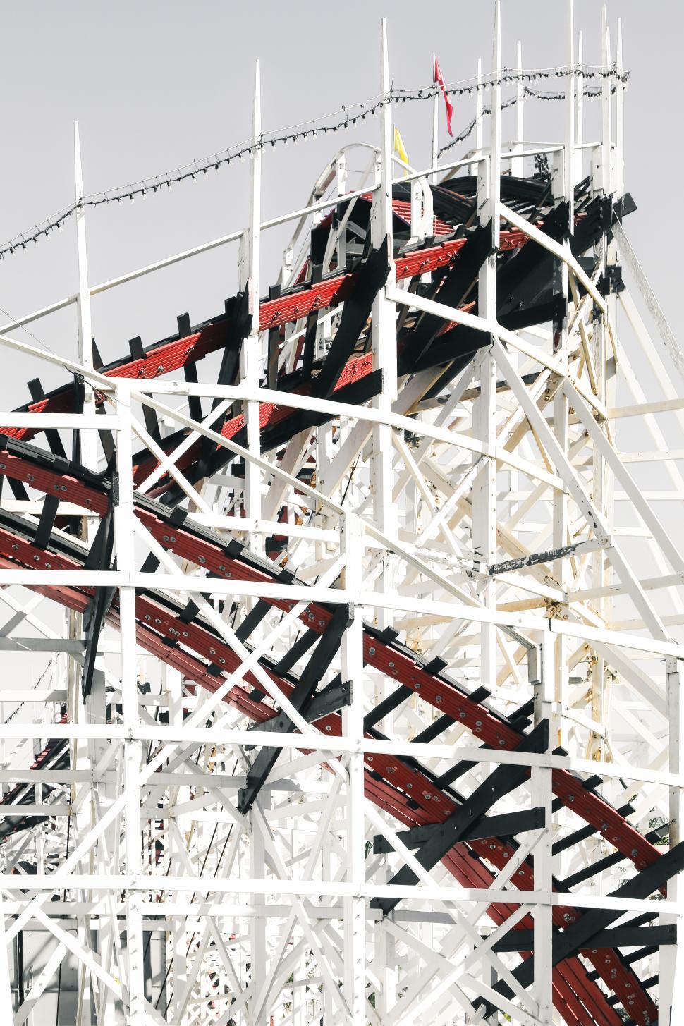 Free Image of Wooden Roller Coaster Track 