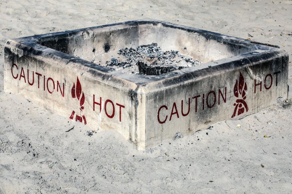 Free Image of Concrete Fire Pit on the Beach 