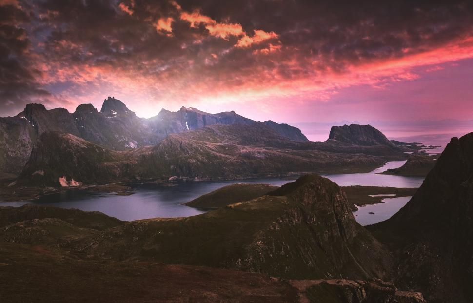 Free Image of Mountains Along the Coast - Somber Landscape 