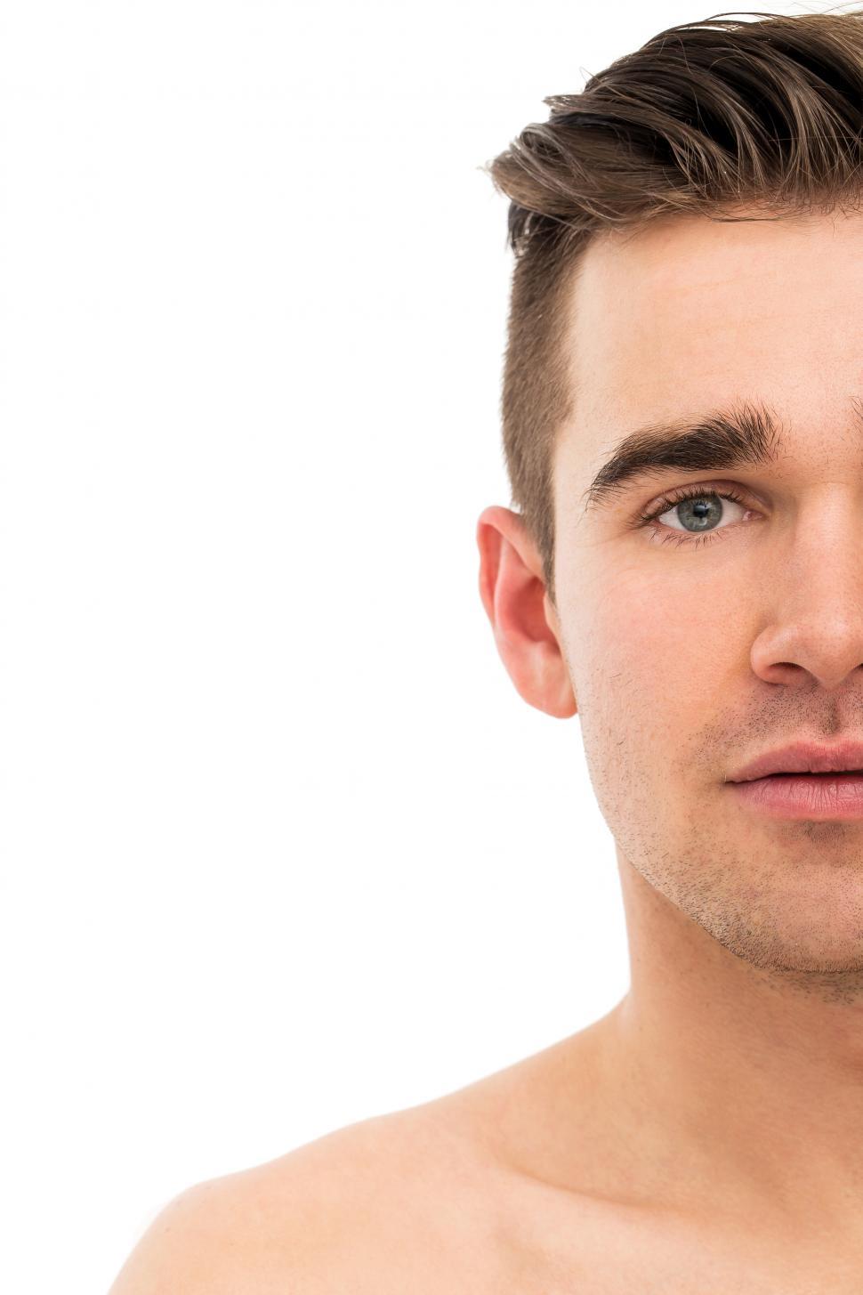 Free Image of Close-up. Half frame of attractive, handsome man 