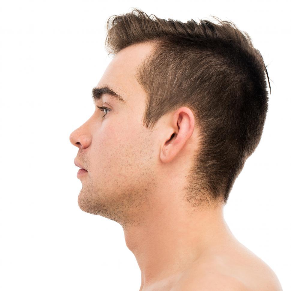 Free Image of Close-up. Profile of attractive, handsome man 