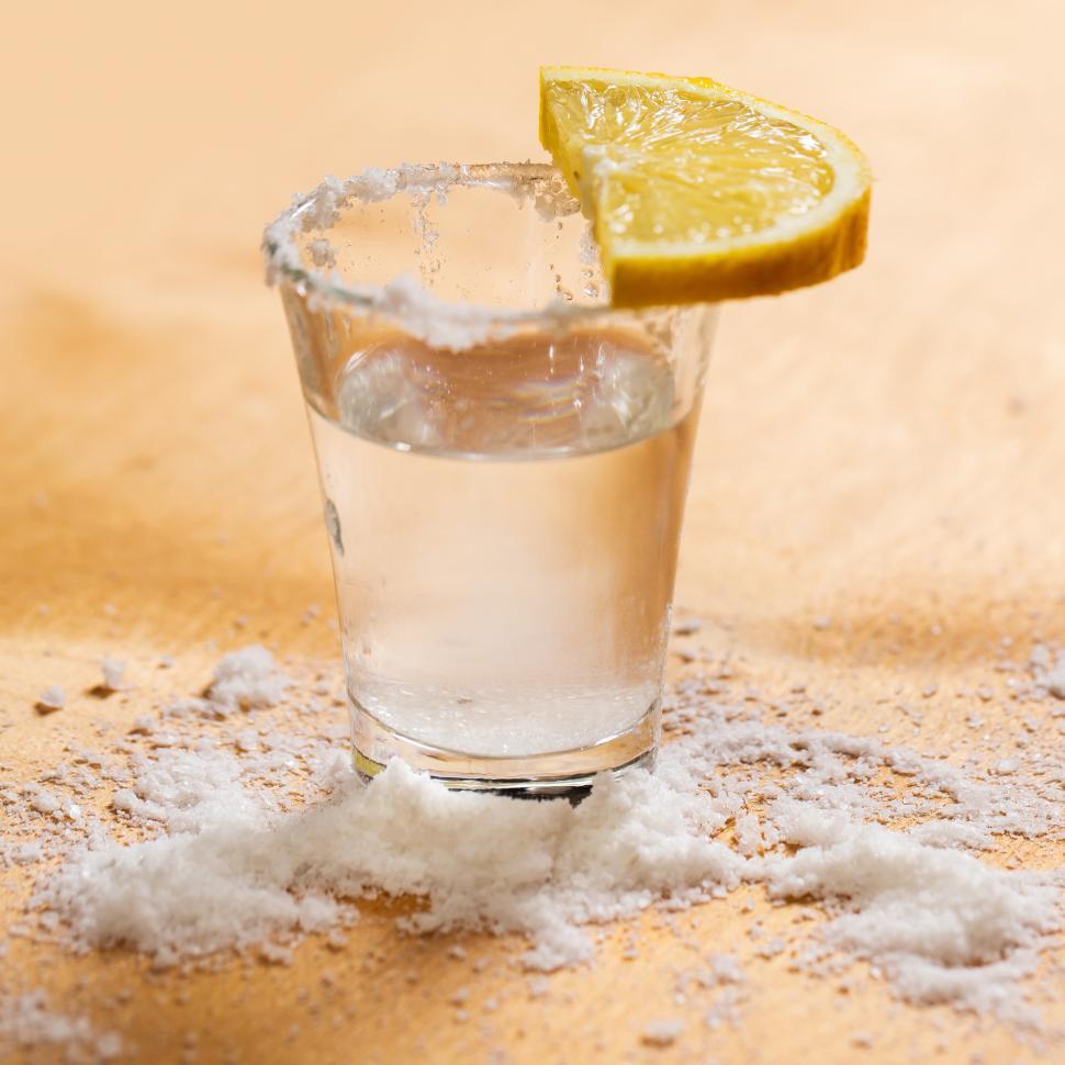 Free Image of Tequila shot with salt 