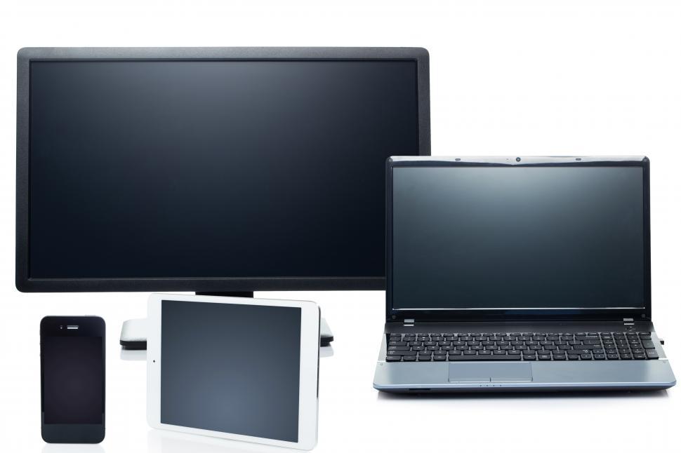 Free Image of Technology. Electronic devices on a white background 