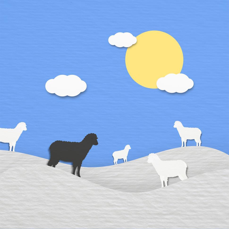 Free Image of Black Sheep - Be Different Concept 
