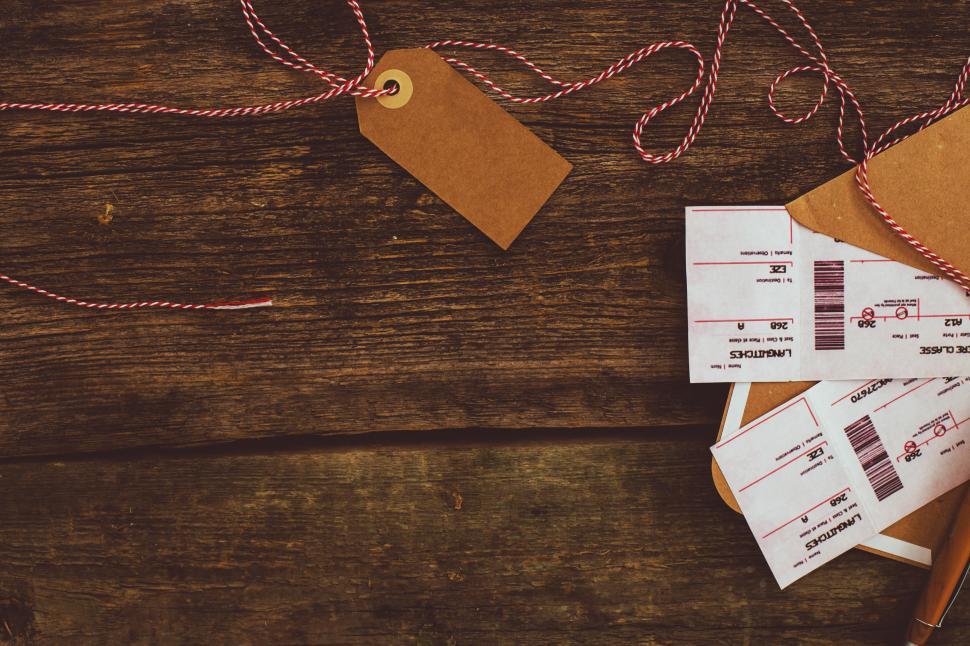 Free Image of Tickets and tags on a table 