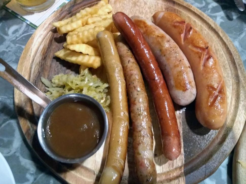 Free Image of German Sausages Above View  
