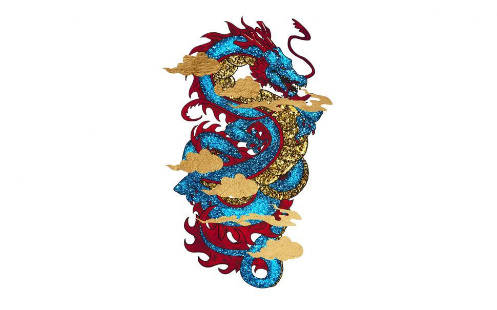 Free Image of Vermilion Dragon - Classical Design 