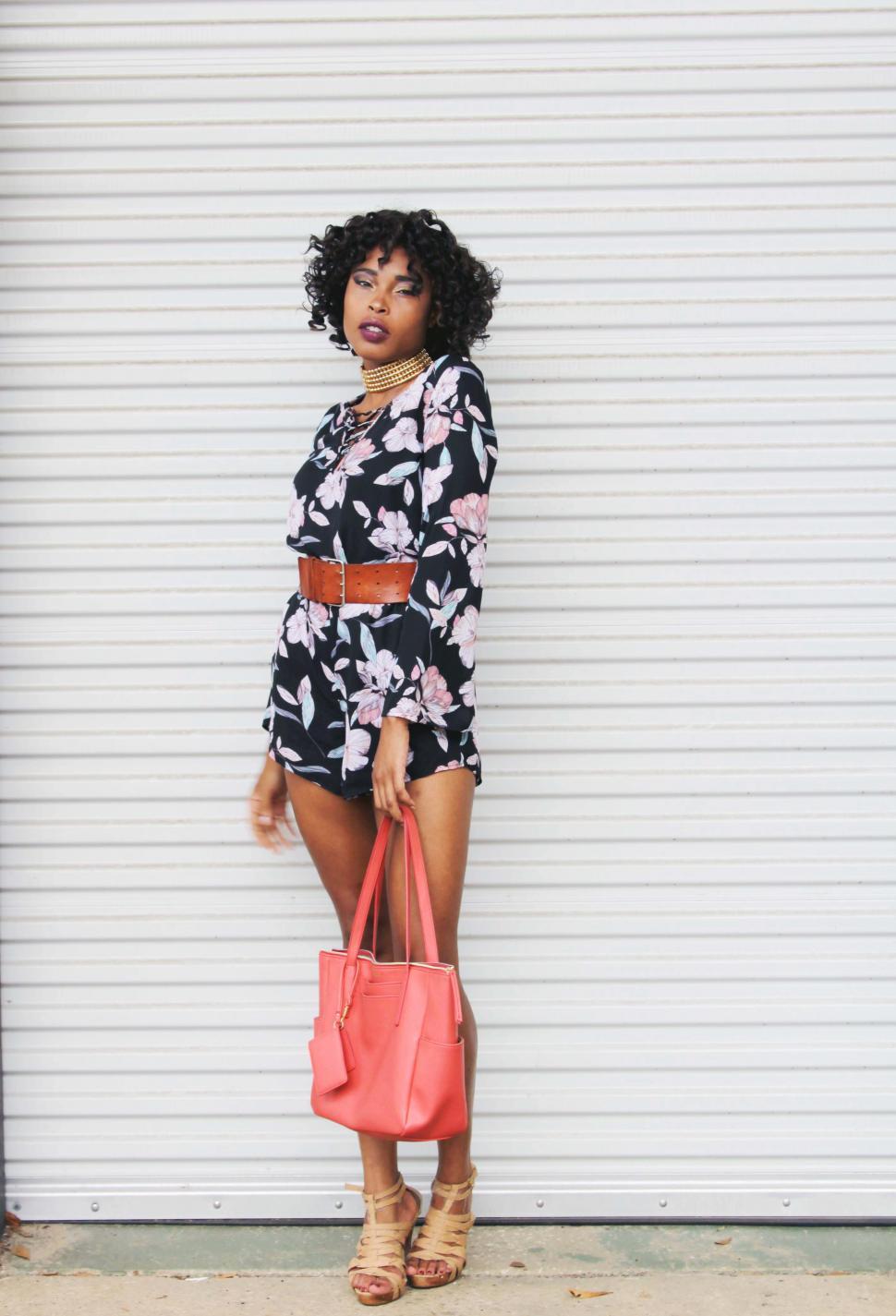 Free Image of Female fashion model during a fashion shoot 