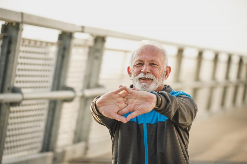 Free Image of Senior old man doing exercise 