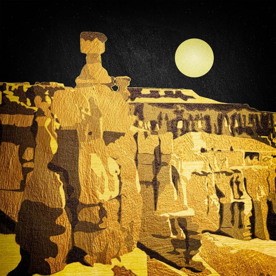 Free Image of Full Moon Over Bryce Canyon in Utah - Abstract Design 