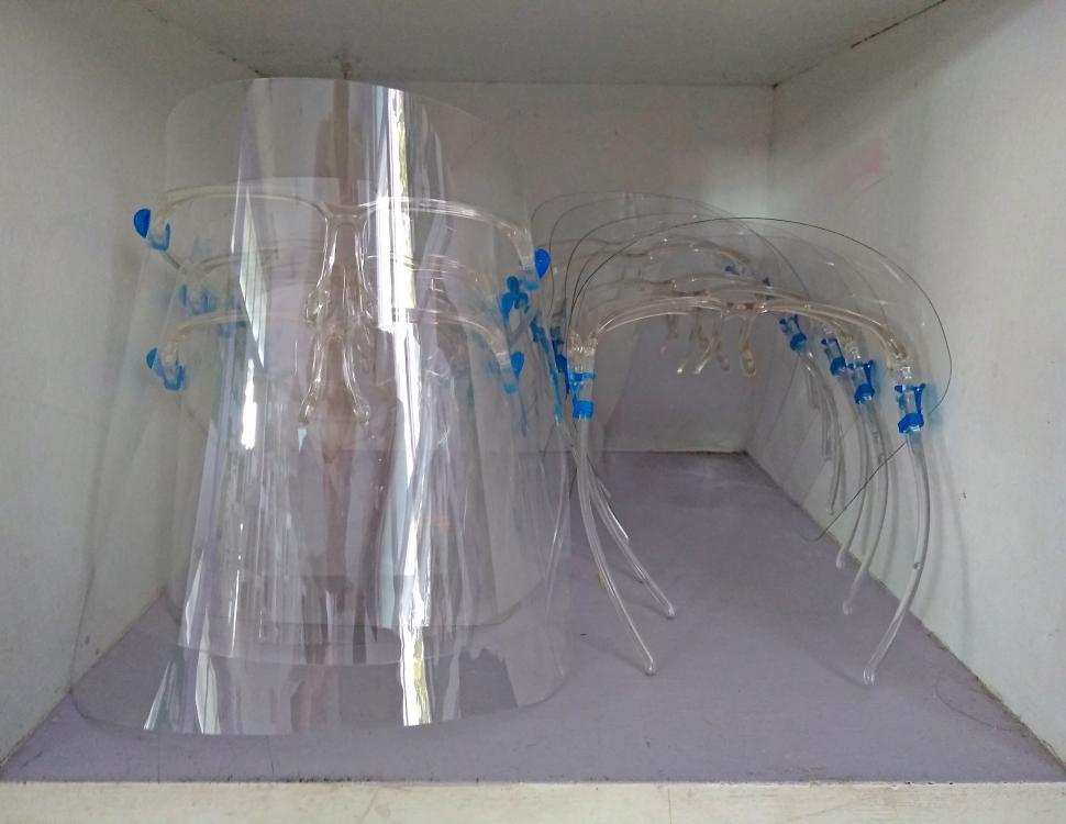 Free Image of Stock of plastic face protectors and goggles  