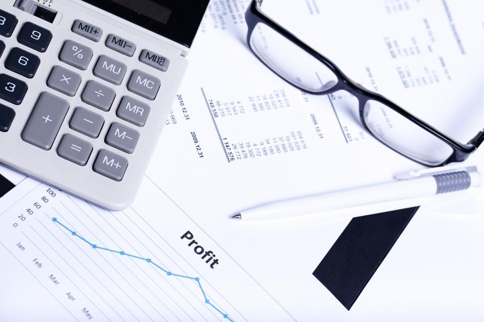 Free Image of Account, finance and business objects on the workplace 