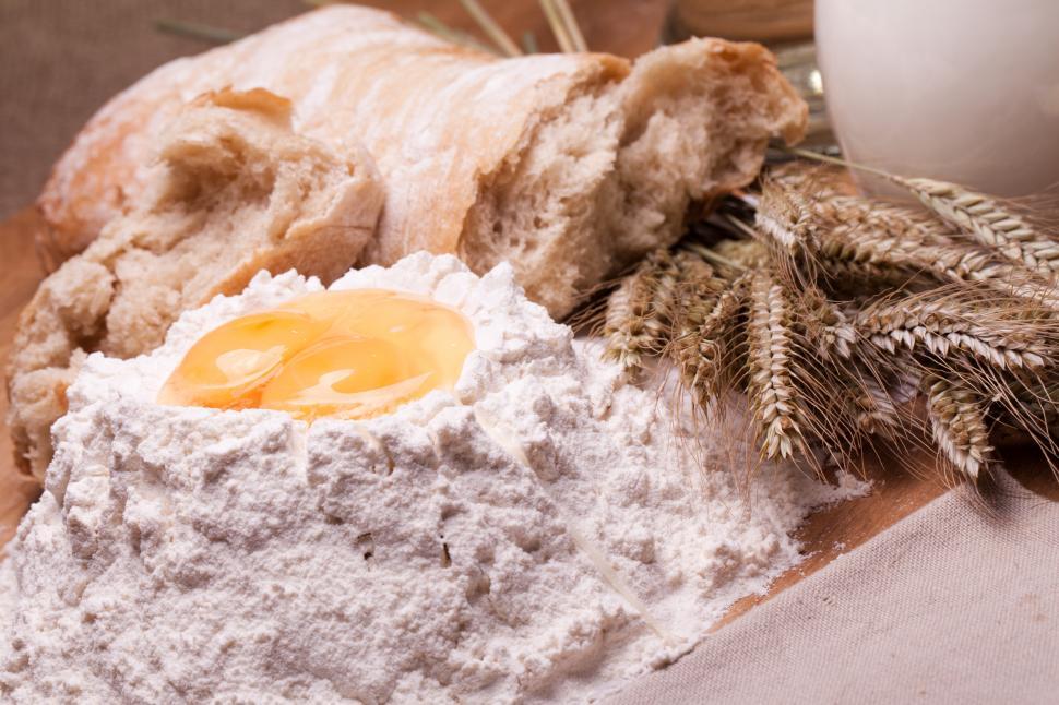 Free Image of Different raw baking ingredients on the table 