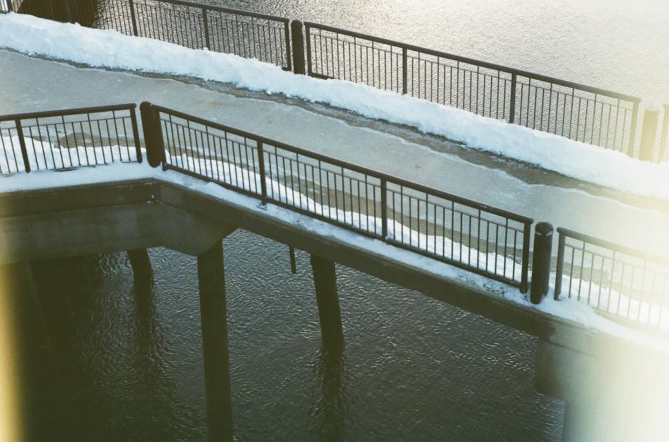 Free Image of Walkway bridge and snow 