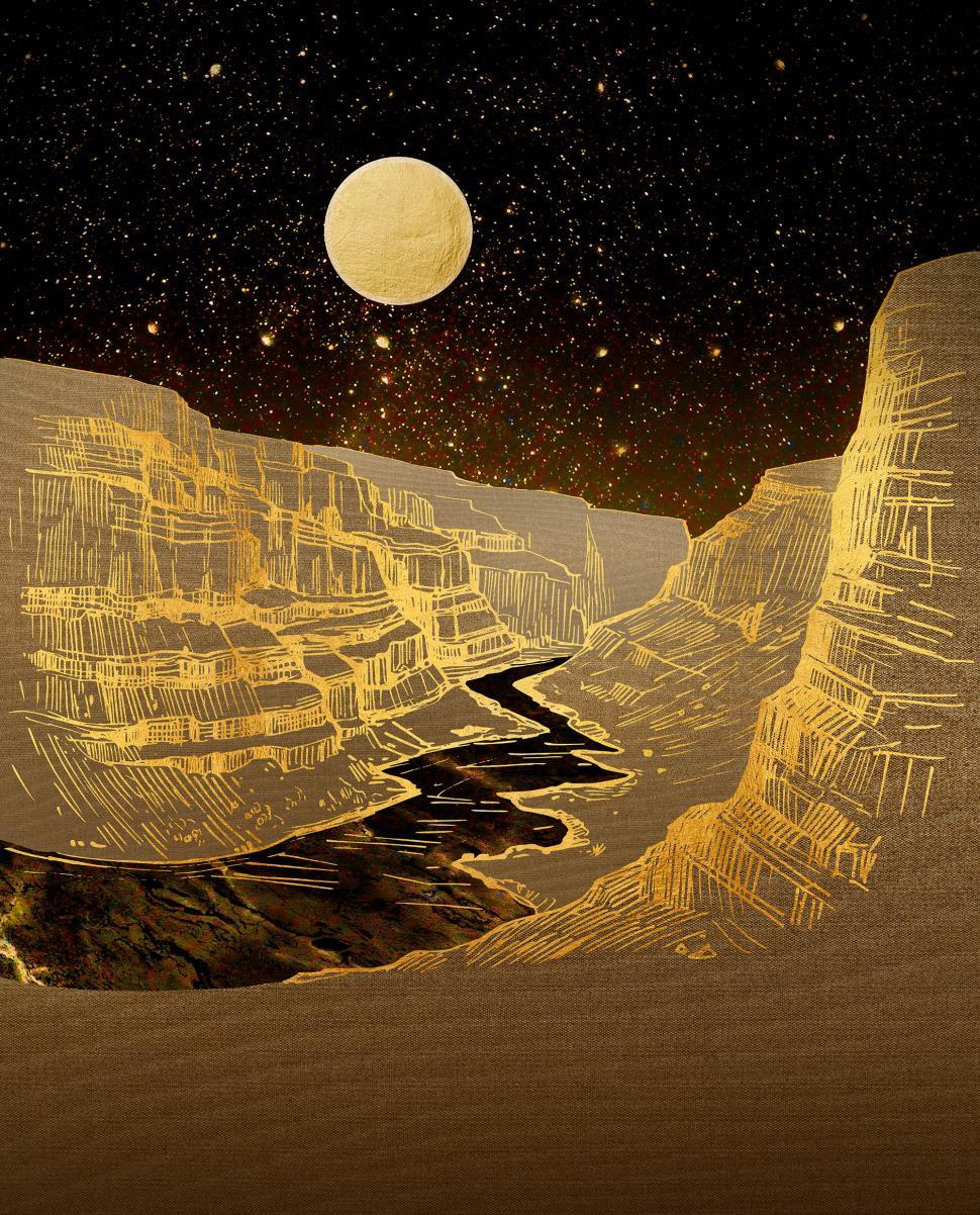 Free Image of Grand Canyon Under Starry Sky 