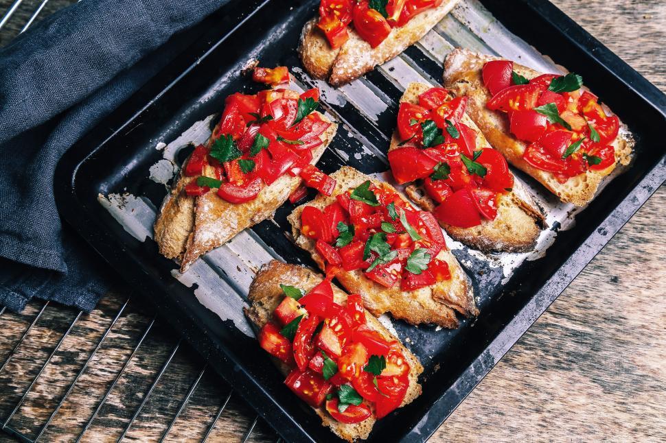 Free Image of Bruschetta in a Pan 