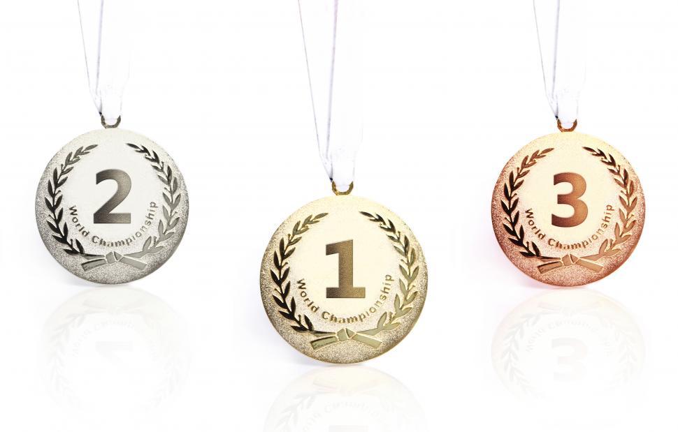 Free Image of Gold, silver and bronze medals isolated 