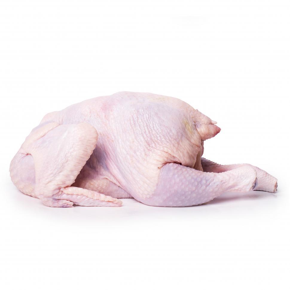 Free Image of Raw chicken laid on white background 