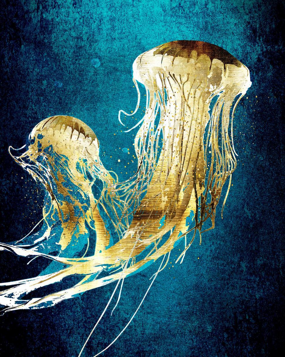 Free Image of Metallic Jellyfish Drifting in the Current 