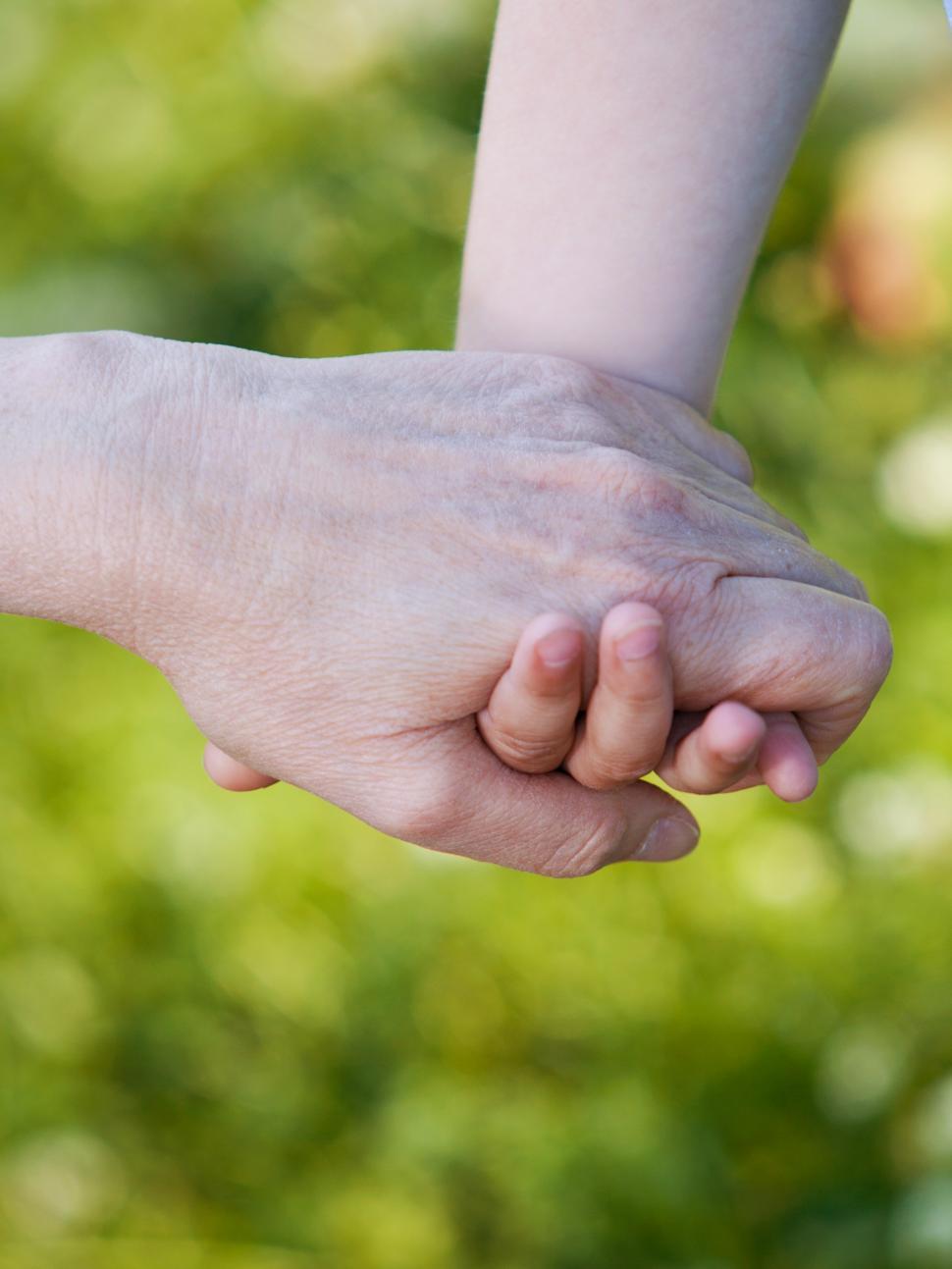 Free Image of Hands of grandson and grandmother together 