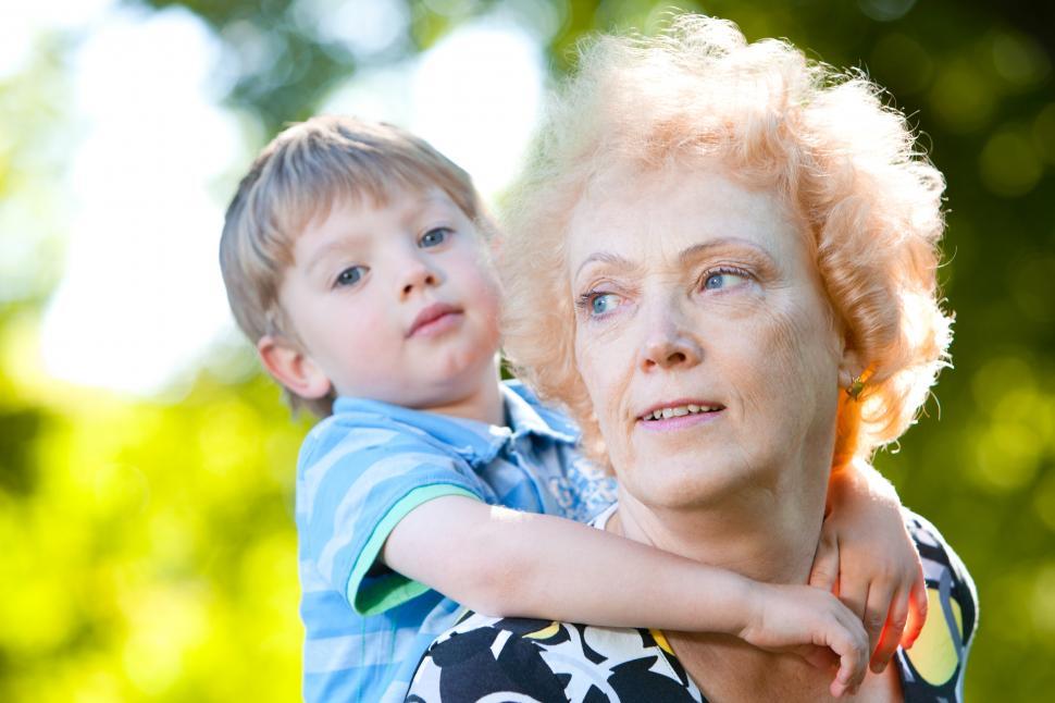Free Image of Senior woman with her grandson in the park 