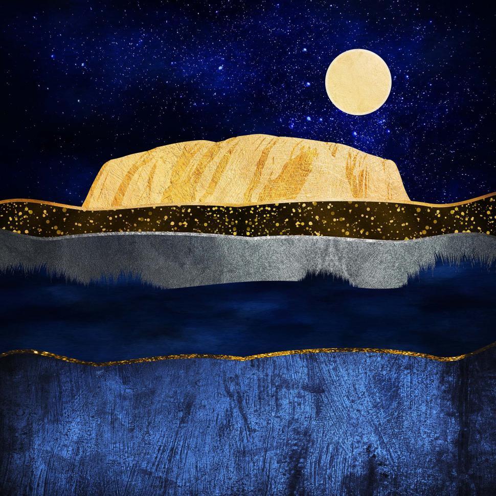 Free Image of Uluru - Ayers Rock - Abstract Desert Landscape at Night 