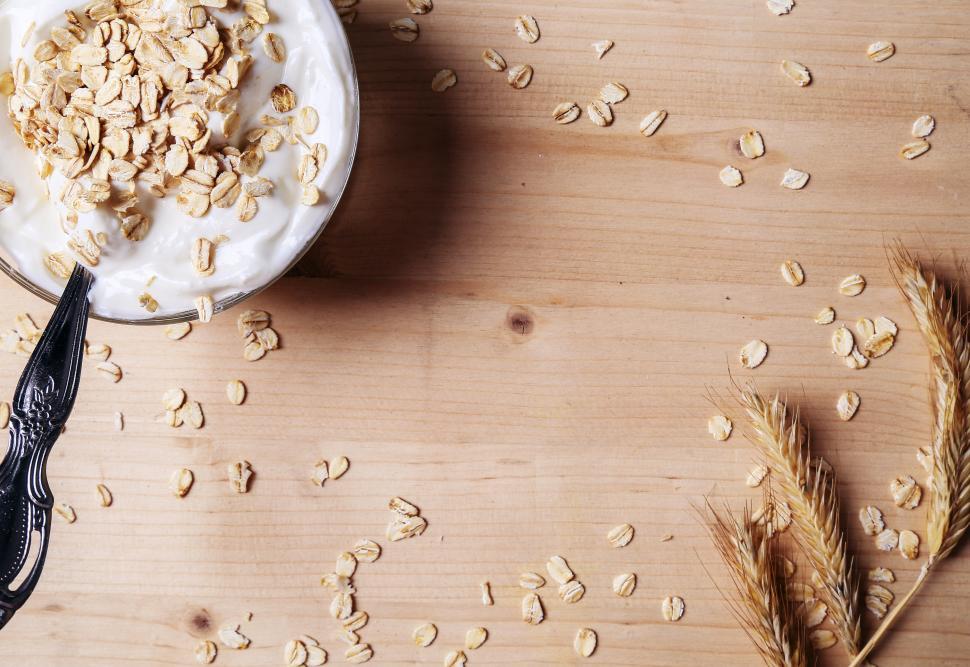 Free Image of Greek yogurt with oats 