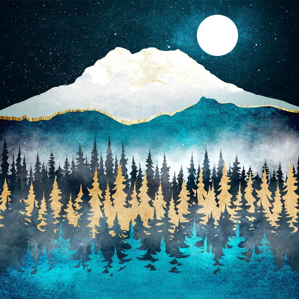 Free Image of Mount Rainier - Texturized Winter Landscape 
