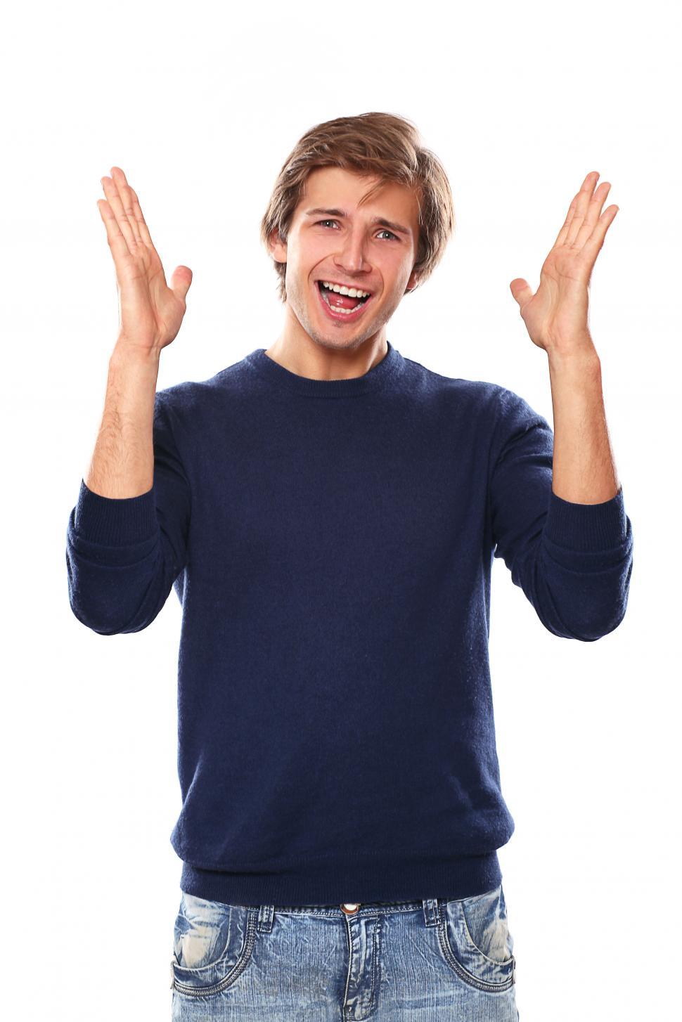 Free Image of Guy exaggerating 