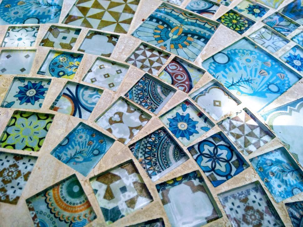 Free Image of Abstract curved patterned tiles design  