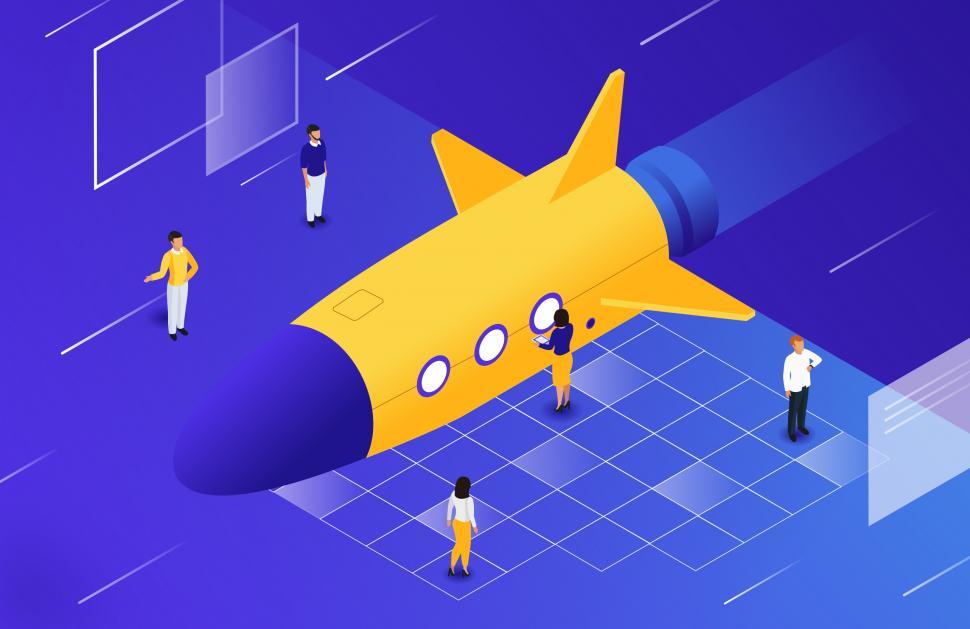 Free Image of Optimization Concept with Yellow Rocket - Performance 