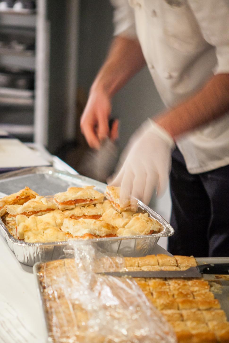 Free Image of Packing sandwiches in the kitchen 